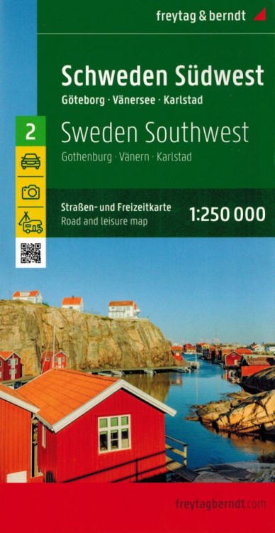 Szwecja południowo-zachodnia. Goteborg, Vanersee, Karlstad. Mapa samochodowa, składana /2/ wydawnictwa Freytag & Berndt. Okładka