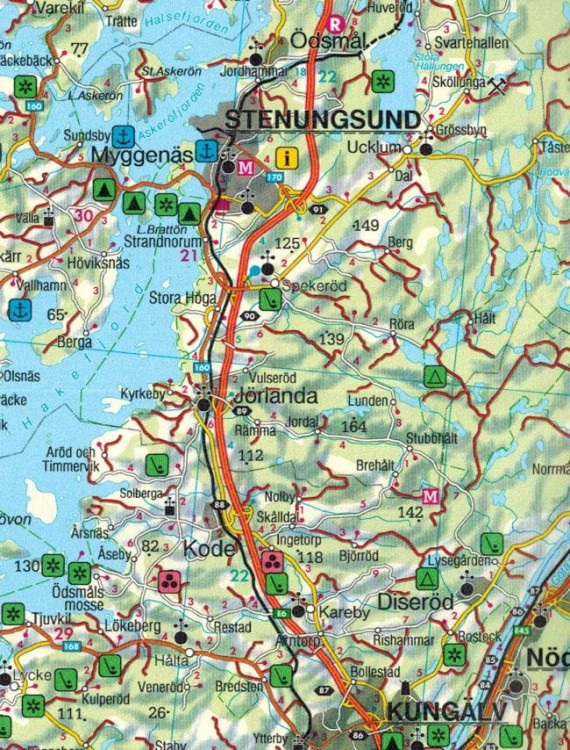 Szwecja południowo-zachodnia. Goteborg, Vanersee, Karlstad. Mapa samochodowa, składana /2/ wydawnictwa Freytag & Berndt. Fragment 2