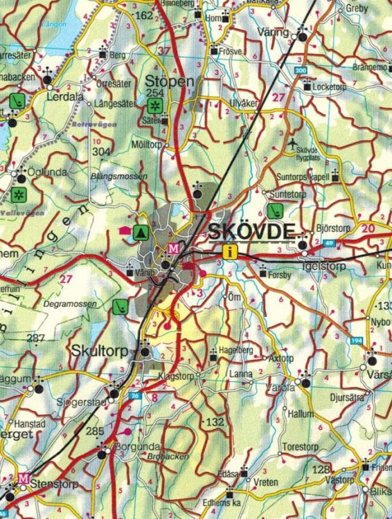 Szwecja południowo-zachodnia. Goteborg, Vanersee, Karlstad. Mapa samochodowa, składana /2/ wydawnictwa Freytag & Berndt. Fragment 3
