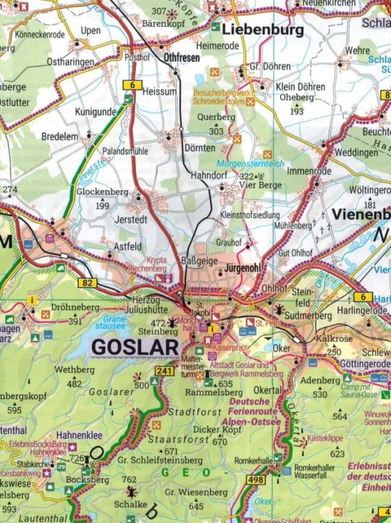 Harz 1:140 000. Wodoodporna mapa turystyczna EF 0006 wydawnictwa Freytag & Berndt. Fragment 2