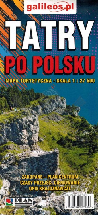 Tatrzański Park Narodowy 1:27 500. Tatry po polsku. Mapa turystyczna wydawnictwa Galileos. Okładka tył