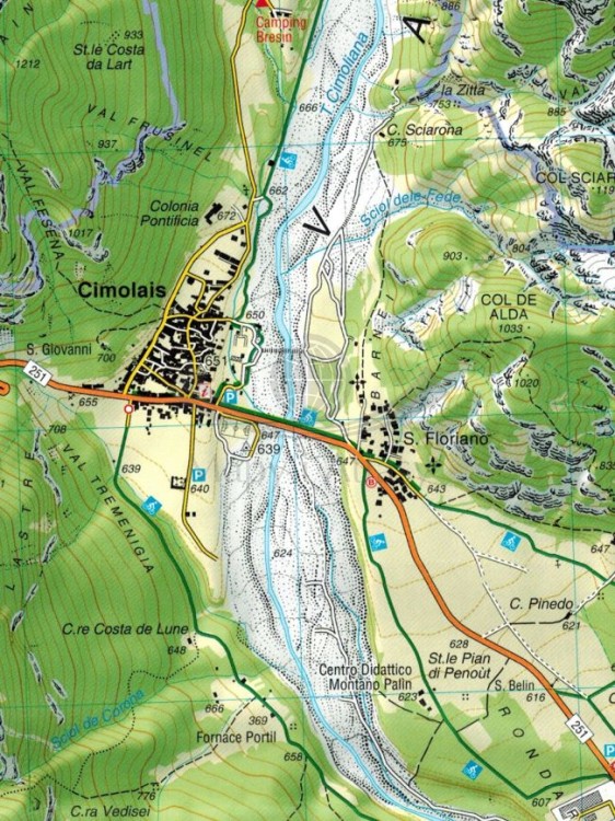 Dolomiti Friulane e d'Oltre Piave 1: 25 000. Wodoodporna mapa turystyczna 021 wydawnictwa Tabacco. Fragment 4