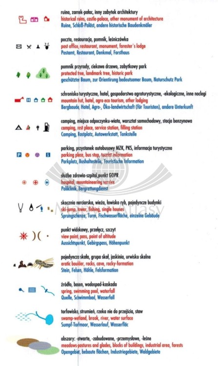 Góry Sowie 1:35 000. Mapa turystyczna wydawnictwa Galileos. Legenda 2