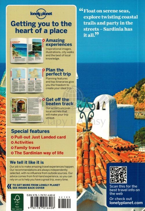 Sardynia / Sardinia. Przewodnik wydawnictwa Lonely Planet. Okładka tył