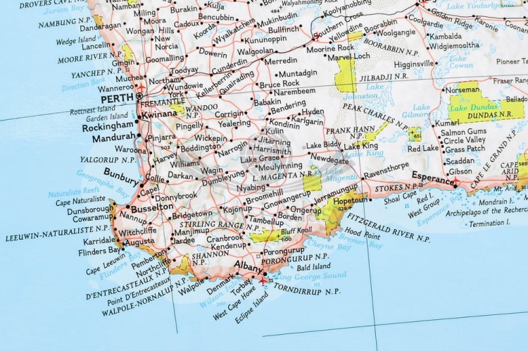 Australia 1:6 413 000. Mapa ścienna polityczna. Wydawnictwo: National Geographic. Fragment 3