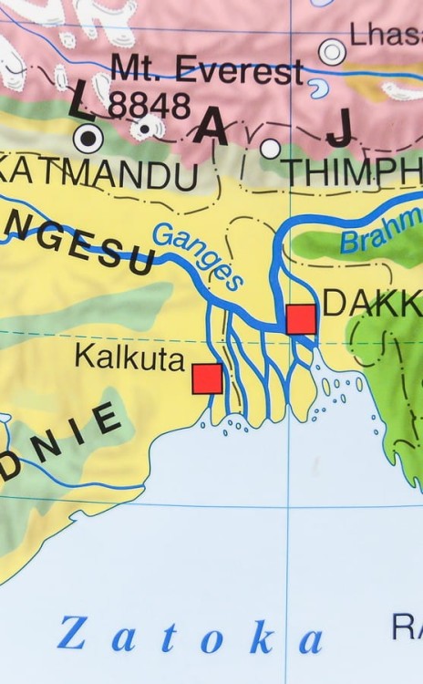 Azja. Dwustronna mapa ścienna. Strona krajobrazowa, fragment 6
