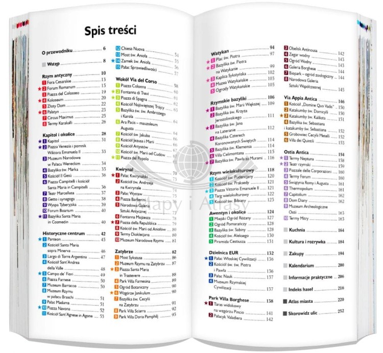 Rzym i Watykan 3 w 1. Przewodnik, atlas i laminowana mapa / Plan miasta wydawnictwa ExpressMap. Spis treści