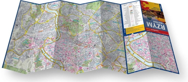 Rzym i Watykan 3 w 1. Przewodnik, atlas i laminowana mapa / Plan miasta wydawnictwa ExpressMap. Rozłożona mapa