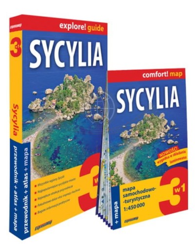 Sycylia 3 w 1. Przewodnik, atlas i laminowana mapa wydawnictwa ExpressMap. Okładka