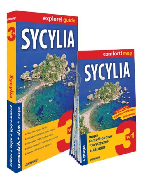 Sycylia 3 w 1. Przewodnik, atlas i laminowana mapa wydawnictwa ExpressMap. Okładka
