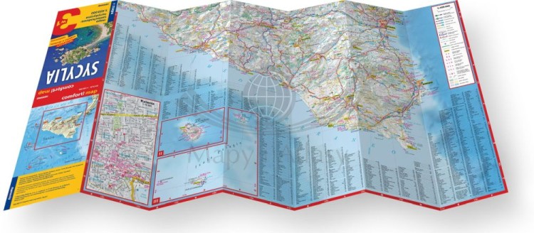 Sycylia 3 w 1. Przewodnik, atlas i laminowana mapa wydawnictwa ExpressMap. Rozłożona mapa