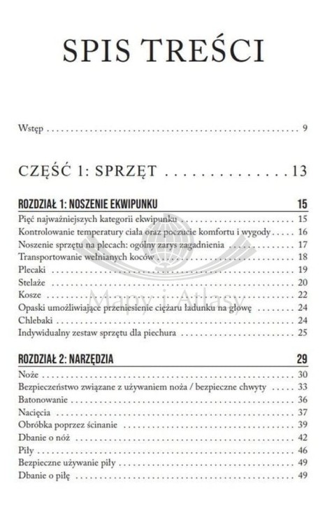 Bushcraft. Jak radzić sobie w dziczy bez współczesnych udogodnień wydawnictwa Bezdroża. Spis treści 1
