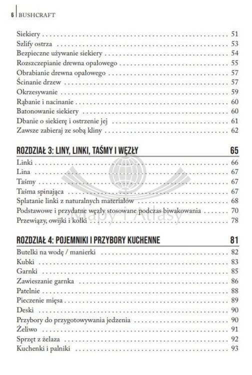 Bushcraft. Jak radzić sobie w dziczy bez współczesnych udogodnień wydawnictwa Bezdroża. Spis treści 2