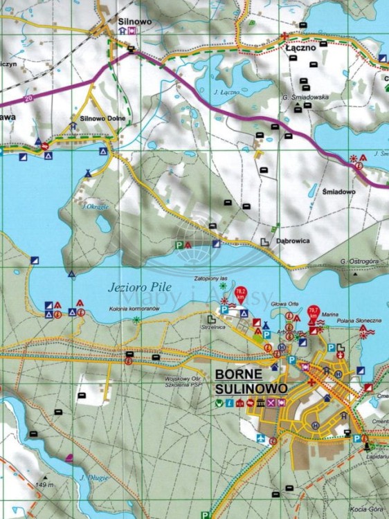 Piława 1:50 000. Laminowana mapa kajakowa wydawnictwa EKO-MAP. Fragment 1