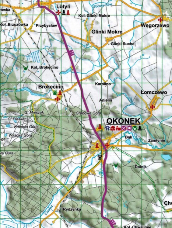 Gwda 1:100 000. Laminowana mapa kajakowa wydawnictwa EKO-MAP. Fragment 2