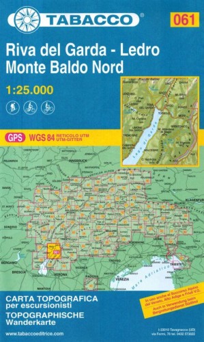 Riva del Garda. Mapa turystyczna 061 wydawnictwa Tabacco. Okładka