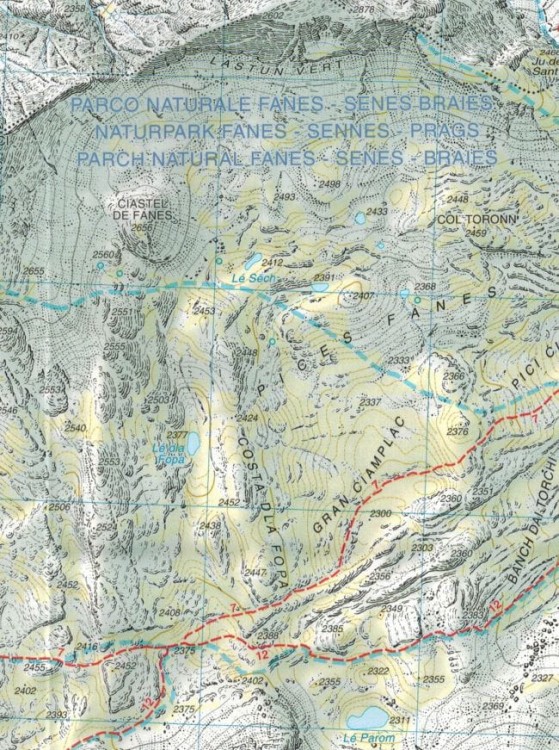 Alta Badia, Arabba - Marmolada. Wodoodporna mapa turystyczna 07 wydawnictwa Tabacco. Fragment 4