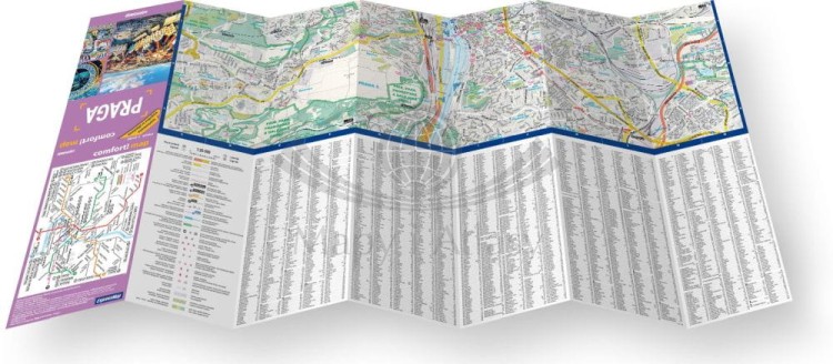 Praga. Przewodnik light + laminowana mapa wydawnictwa ExpressMap. Rozłożona mapa