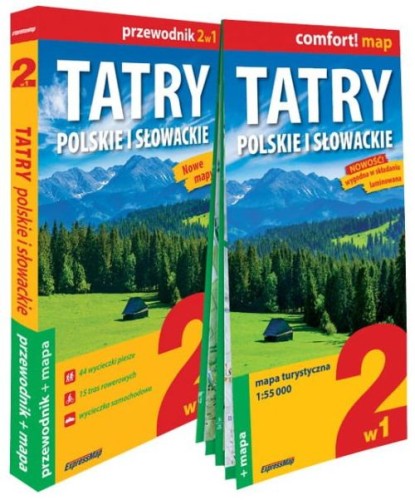 Tatry polskie i słowackie 2 w 1. Przewodnik i laminowana mapa wydawnictwa ExpressMap. Okładka