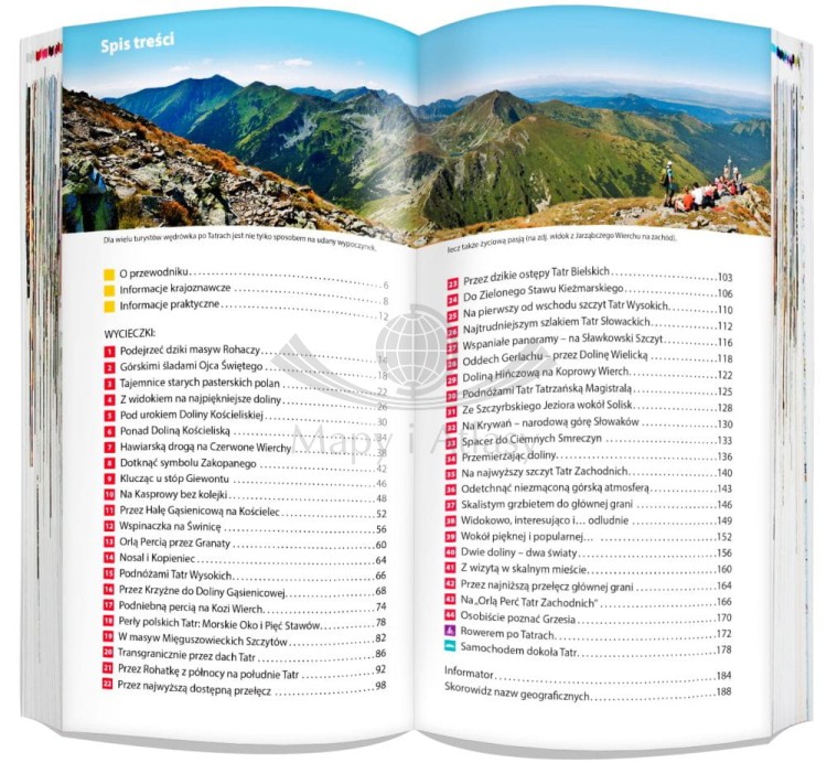 Tatry polskie i słowackie 2 w 1. Przewodnik i laminowana mapa wydawnictwa ExpressMap. Spis treści