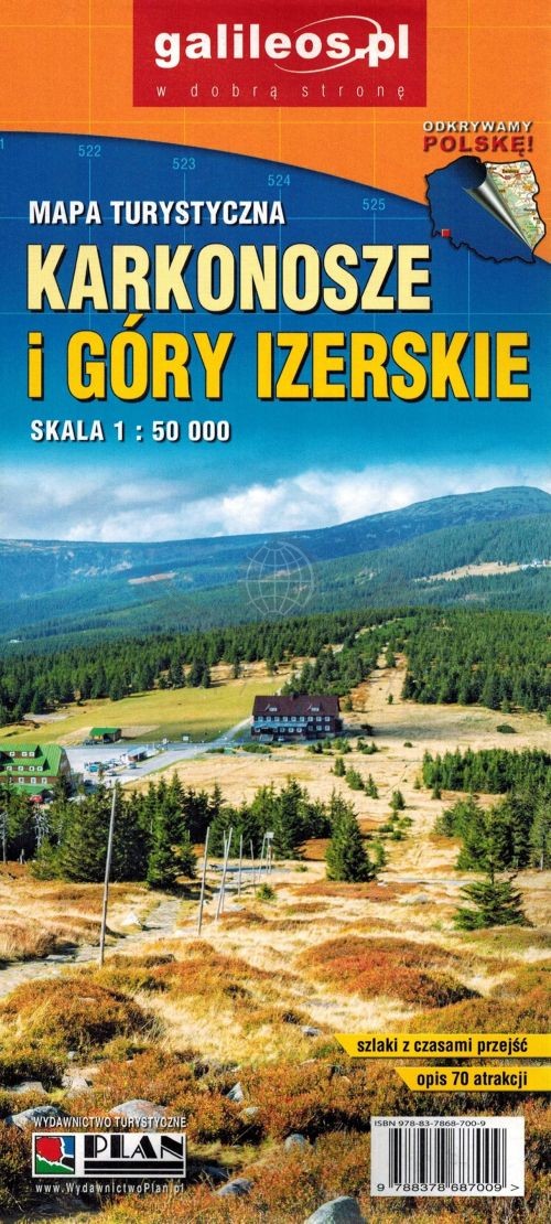 Karkonosze i Góry Izerskie 1:50 000. Mapa turystyczna. Galileos