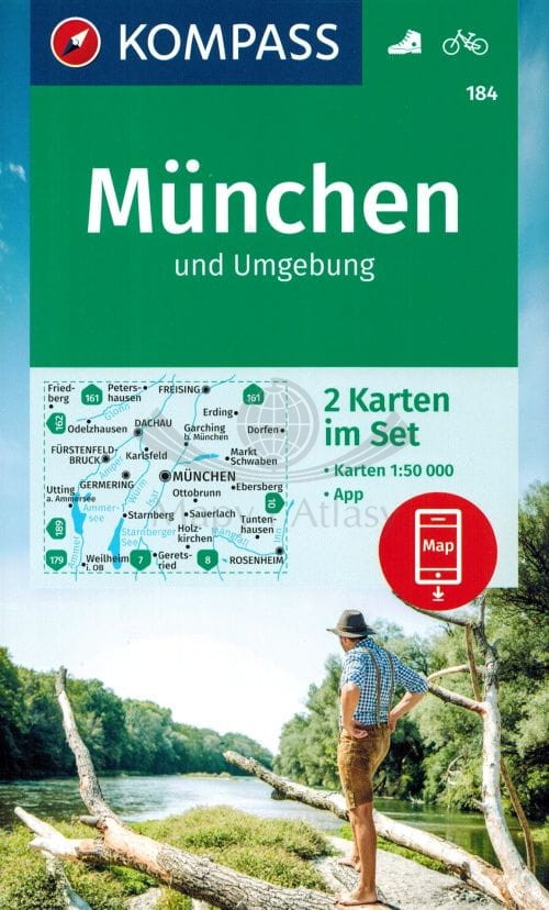Monachium i okolice. Zestaw dwóch map turystycznych 184. Kompass