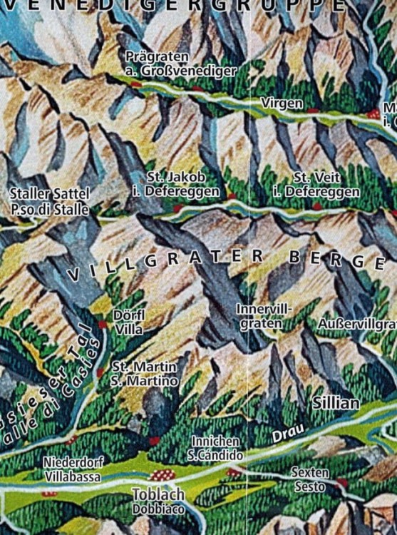 Dolomity 1:150 000. Mapa samochodowo-turystyczna 364 wydawnictwa Kompass. Fragment 4