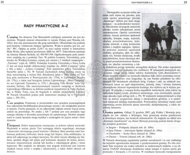 Tatry Słowackie. Przewodnik. Autor: Józef Nyka. Przykładowe strony 1