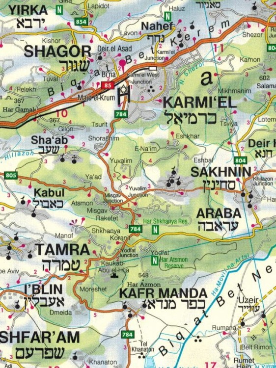 Ziemia Święta. Izrael, Palestyna. Mapa samochodowo-turystyczna wydawnictwa Freytag & Berndt. Fragment 1