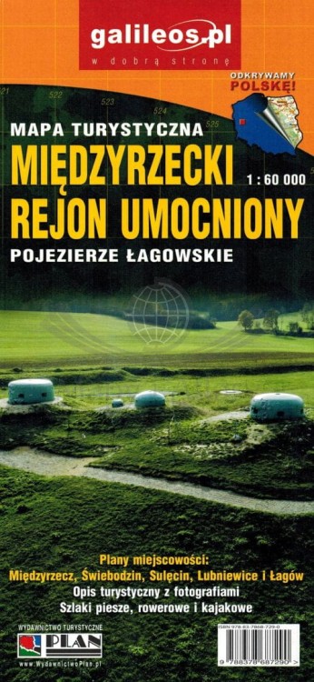 Międzyrzecki Rejon Umocniony, Pojezierze Łagowskie. Łagów - Lubniewice. Mapa turystyczna wydawnictwa Galileos. Okładka