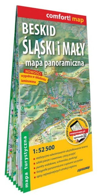 Beskid Śląski i Mały 1:52 500. Laminowana mapa panoramiczna wydawnictwa ExpressMap. Okładka 2