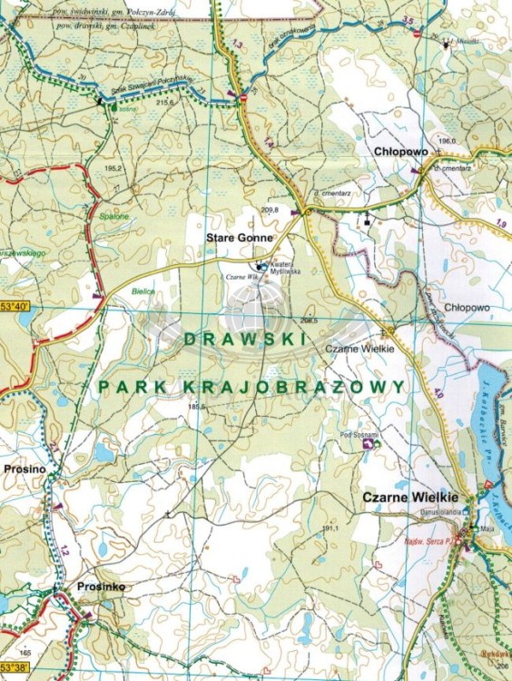 Pojezierze Drawskie, część wschodnia 1:50 000. Mapa turystyczna wydawnictwa Galileos. Fragment 2
