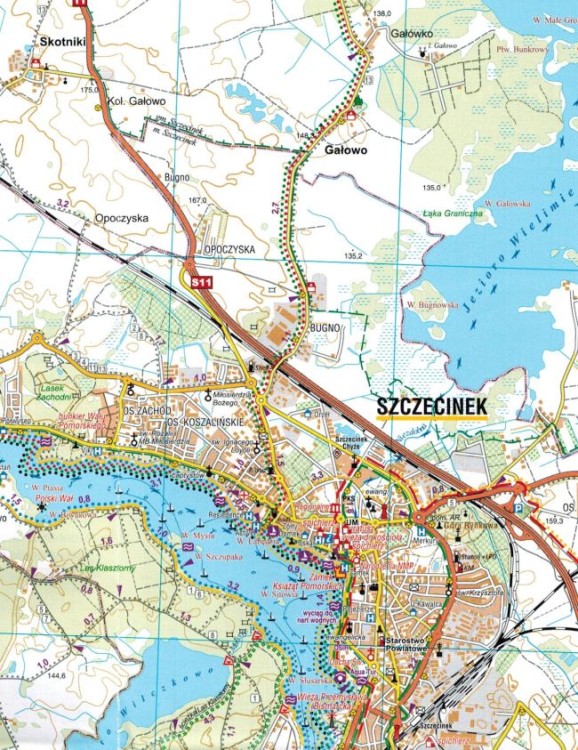 Pojezierze Drawskie. Część wschodnia i zachodnia. Zestaw 2 map / Mapa turystyczna wydawnictwa Galileos. Mapa 2 - fragment 1