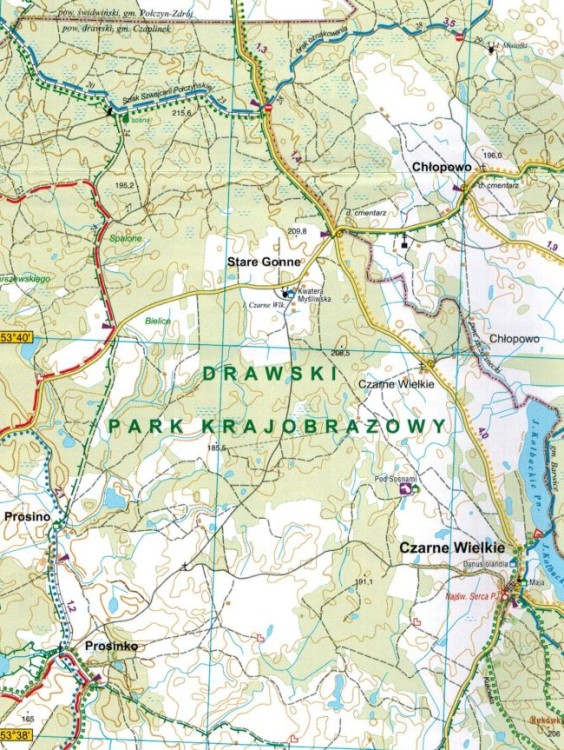 Pojezierze Drawskie. Część wschodnia i zachodnia. Zestaw 2 map / Mapa turystyczna wydawnictwa Galileos. Mapa 2 - fragment 2