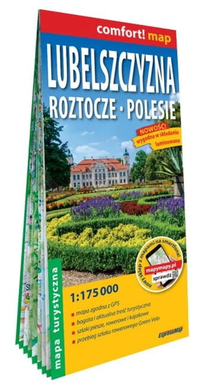Lubelszczyzna, Roztocze, Polesie. Laminowana mapa samochodowo-turystyczna wydawnictwa ExpressMap. Okładka 2