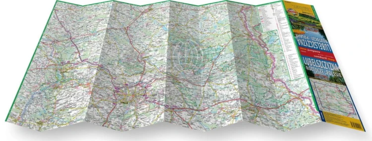 Lubelszczyzna, Roztocze, Polesie. Laminowana mapa samochodowo-turystyczna wydawnictwa ExpressMap. Składanie mapy