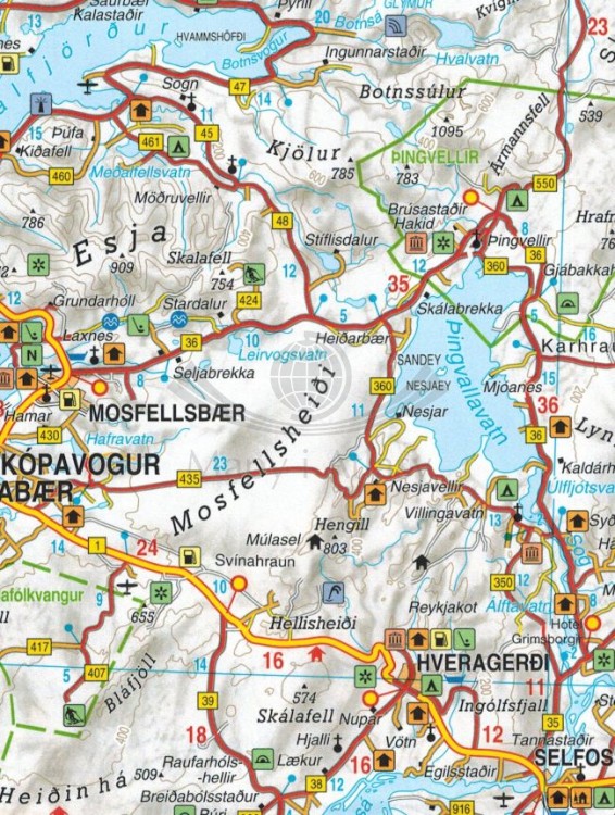Islandia 1:400 000. Wodoodporna mapa samochodowa wydawnictwa Freytag &amp; Berndt. Fragment 1