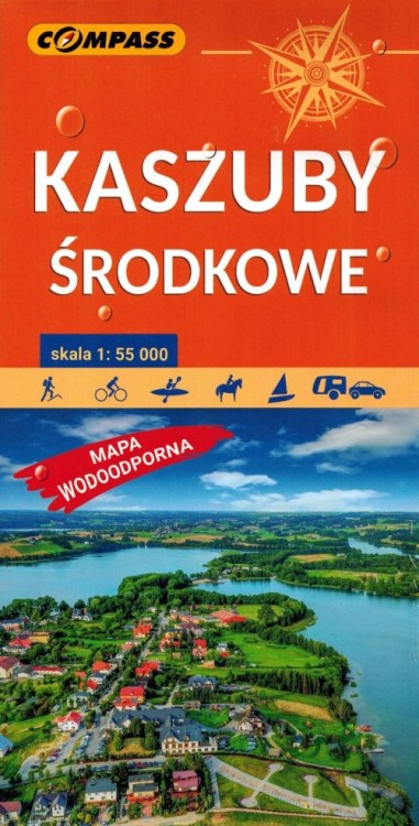 Kaszuby Środkowe 1:55 000. Laminowana mapa turystyczna wydawnictwa Compass. Okładka