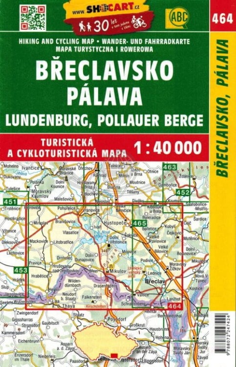 Brzecław, Palawa / Breclavsko, Palava. Mapa turystyczna 464 wydawnictwa Shocart. Okładka tył