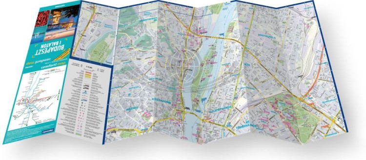 Budapeszt i Balaton. Przewodnik light + laminowana mapa wydawnictwa ExpressMap. Rozłożona mapa