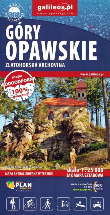 Góry Opawskie, Zlatohorska Vrchovina. Wodoodporna mapa turystyczna wydawnictwa Galileos. Okładka