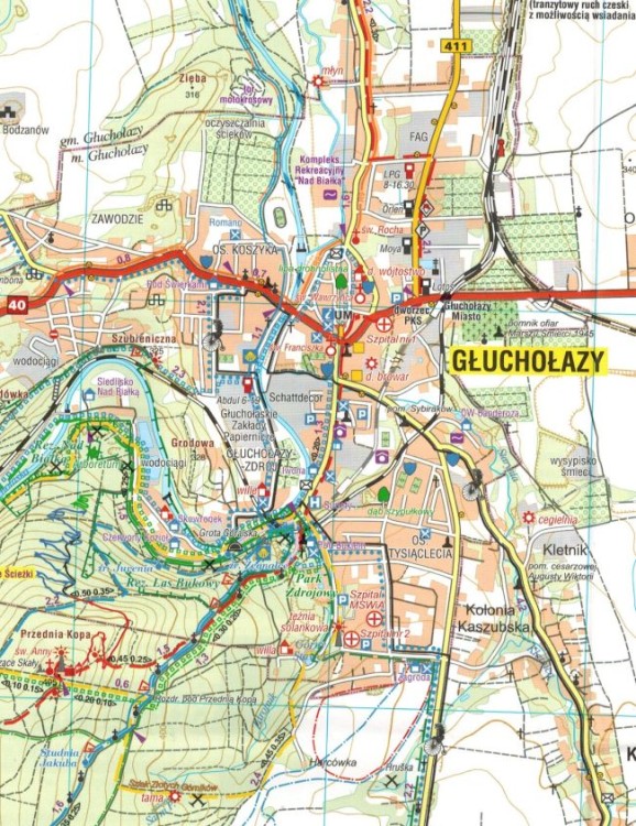 Góry Opawskie, Zlatohorska Vrchovina. Wodoodporna mapa turystyczna wydawnictwa Galileos. Fragment 1