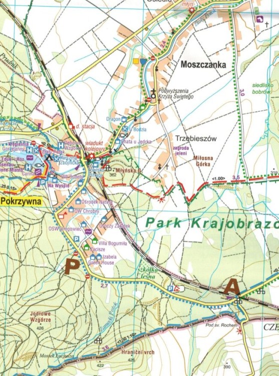 Góry Opawskie, Zlatohorska Vrchovina. Wodoodporna mapa turystyczna wydawnictwa Galileos. Fragment 2