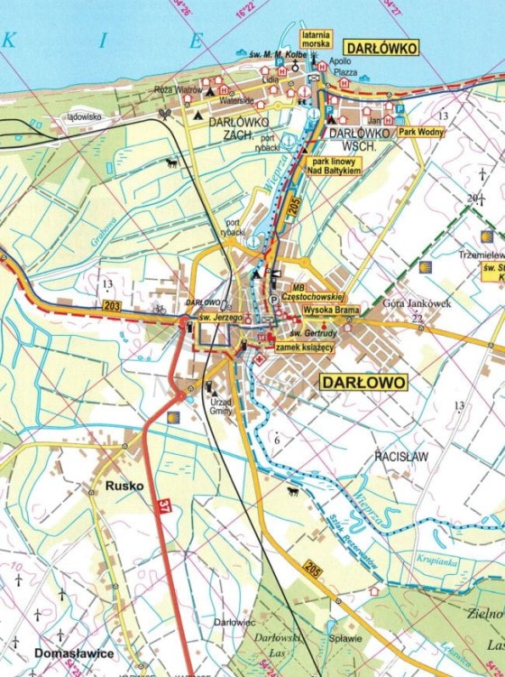 Wybrzeże Bałtyku II. Mrzeżyno - Kołobrzeg - Jarosławiec. Mapa turystyczna wydawnictwa Eko-Graf. Fragment 1