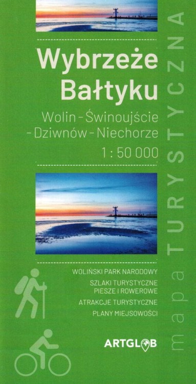 Wybrzeże Bałtyku. Wolin - Świnoujście - Dziwnów - Niechorze. Mapa turystyczna wydawnictwa Eko-Graf. Okładka