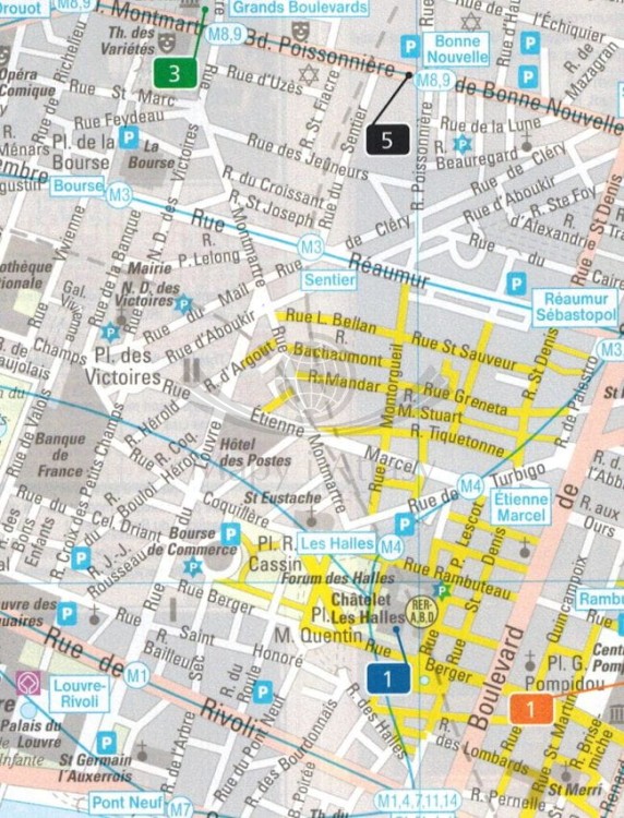 Paryż 1:10 000. Wodoodporna mapa / Plan miasta wydawnictwa Freytag & Berndt. Fragment