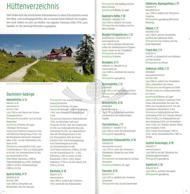 Dachstein, Inneres Salzkammergut, Ausseerland, Filzmoos. Mapa turystyczna WK 0281 wydawnictwa Freytag & Berndt. Mini przewodnik - przykładowe strony 2