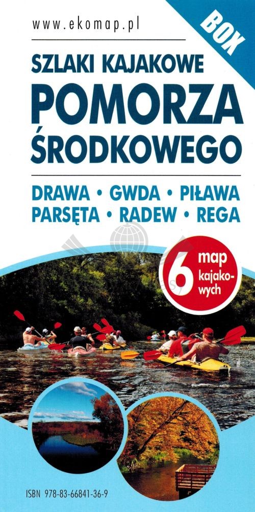 Pomorze Środkowe. Zestaw: 6 x laminowana mapa kajakowa. EKO-MAP