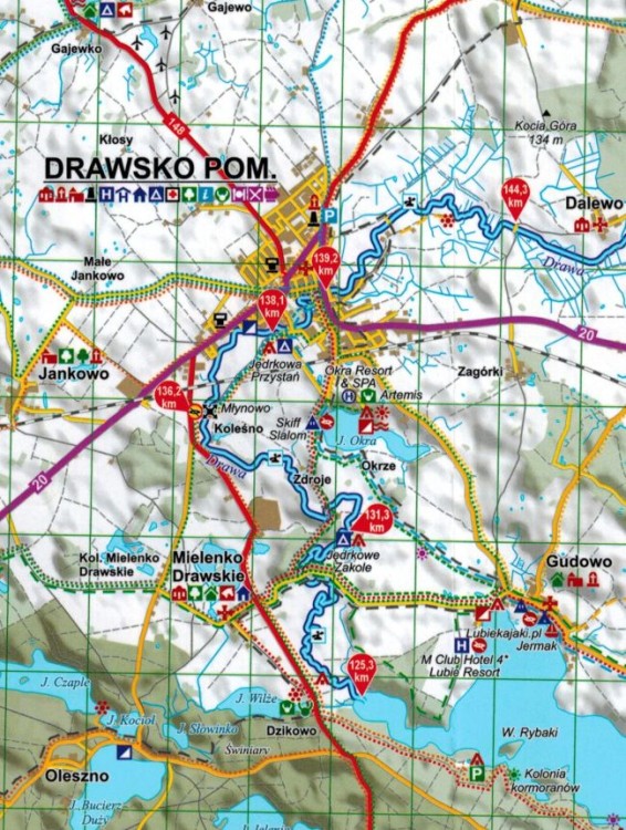 Pomorze Środkowe. Zestaw: 6 x map kajakowych wydawnictwa EKO-MAP. Fragment 1