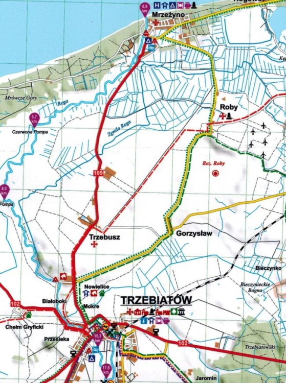 Pomorze Środkowe. Zestaw: 6 x map kajakowych wydawnictwa EKO-MAP. Fragment 2